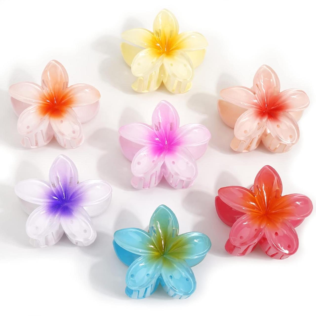 Hawaiian flower hair clips