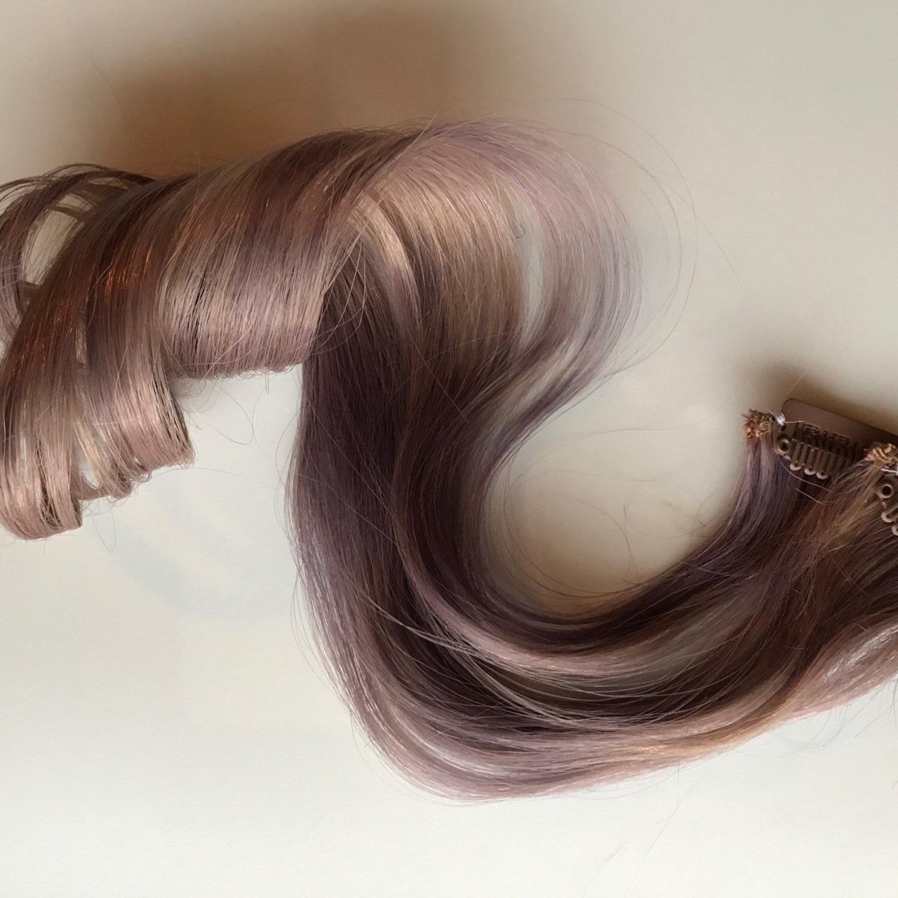 Silver clip in hair extensions