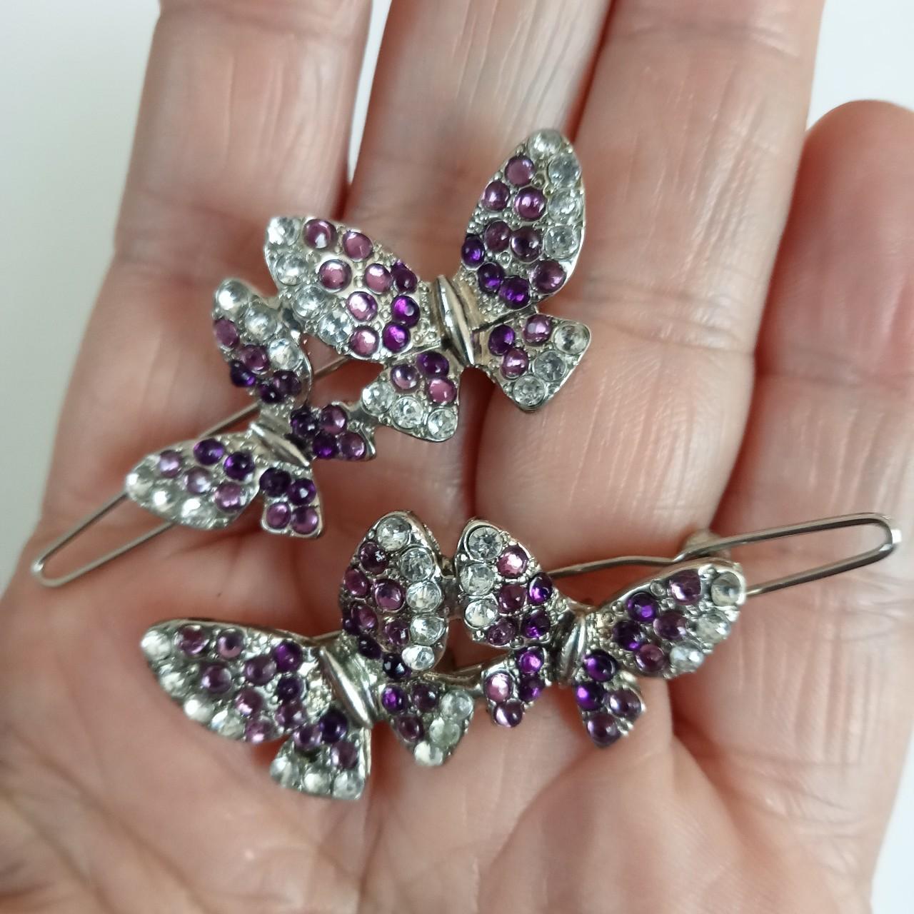 Silver butterfly clips for hair