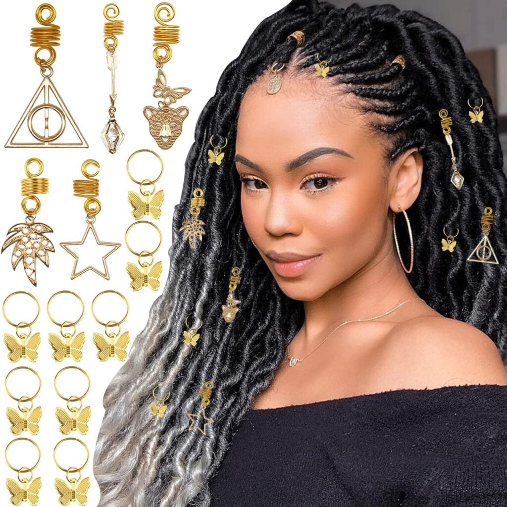 Gold hair clips for braids