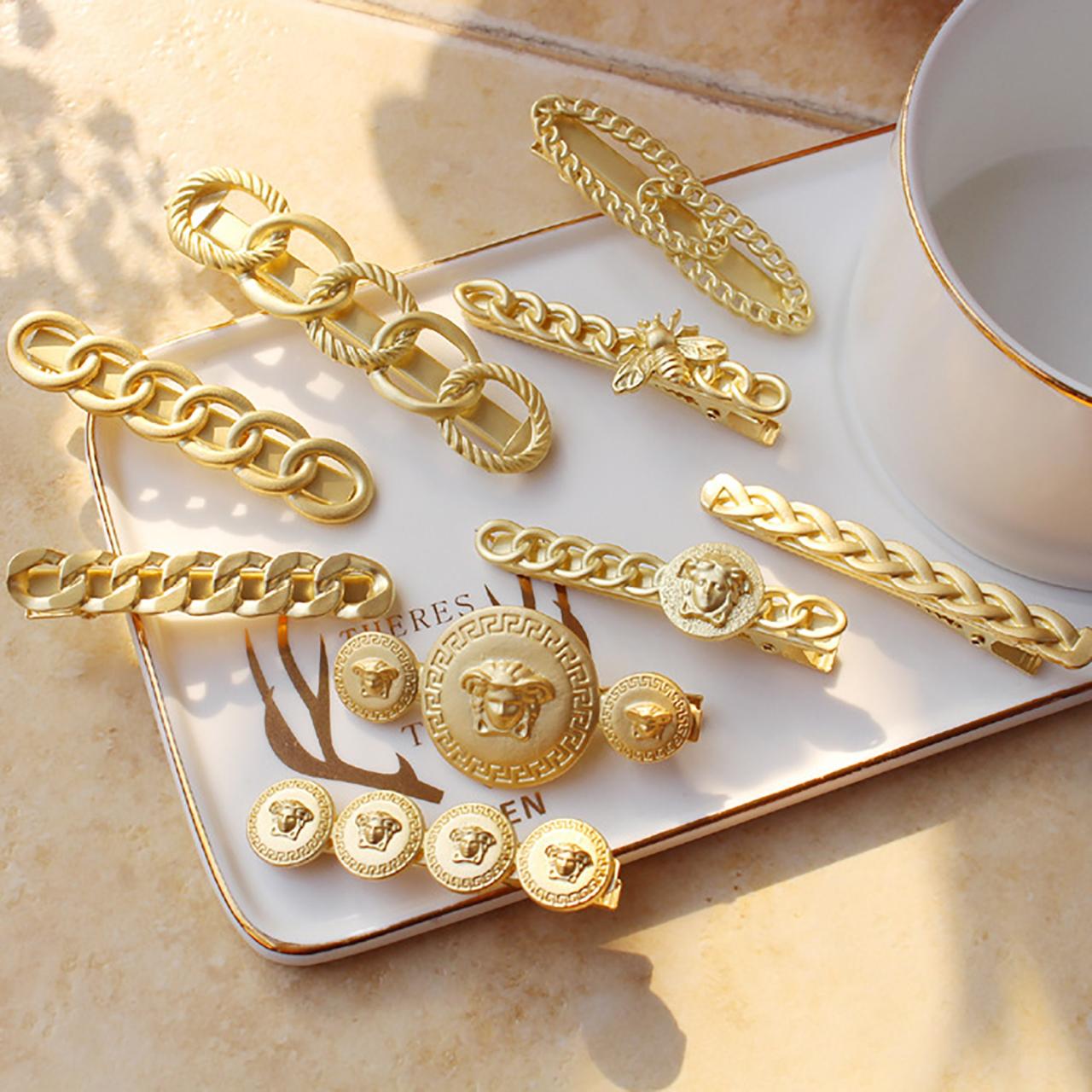 Gold clips for hair