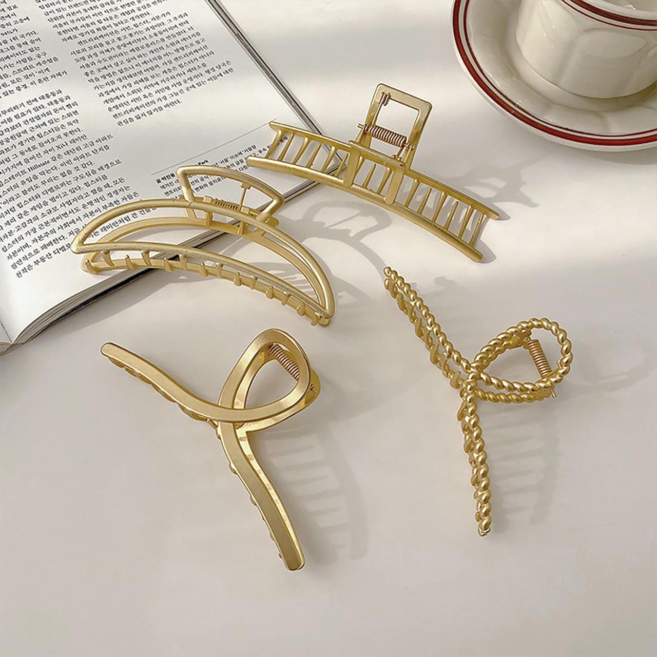 Hair clips metal claw women gold accessory grip clamps walmart