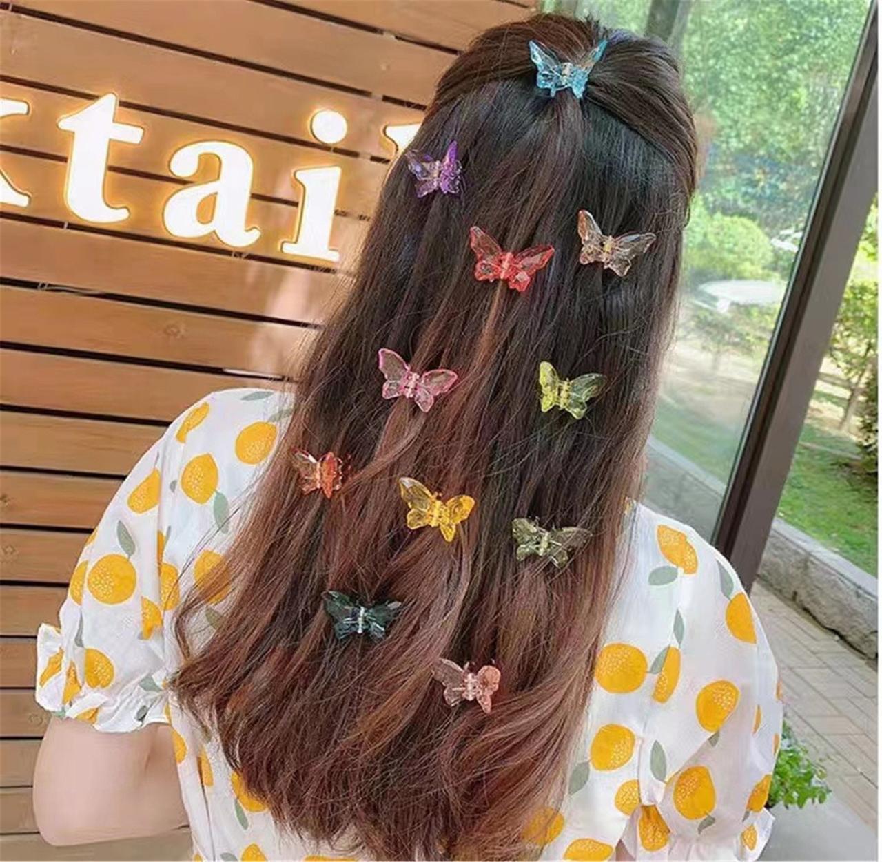 Small butterfly hair clips