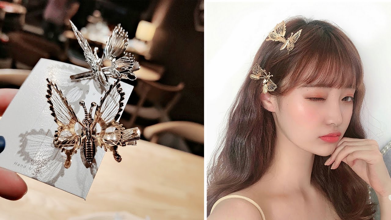 Moving butterfly hair clips